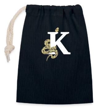 Letter k snake - Closable cotton gift bag (14x20cm) - navy - Front