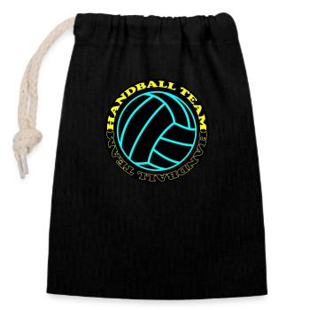 Handball Team 3 - Closable cotton gift bag (14x20cm) - black - Front