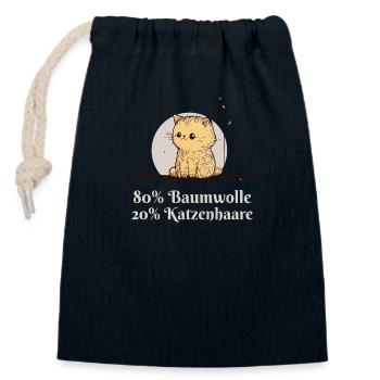 Süße Katze 80% Baumwolle 20% Katzenhaare - Verschließbarer Geschenkbeutel aus Baumwolle (14x20cm) - Navy - Vorne