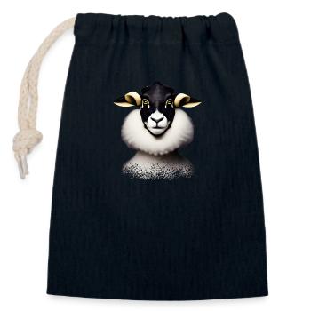 Fashionable sheep - Closable cotton gift bag (14x20cm) - navy - Front