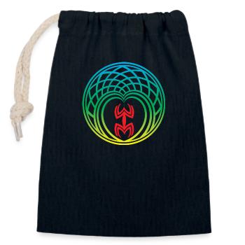 Motif Amazigh Ancien - Sac cadeau en coton avec cordon (14 x 20 cm) - bleu marine - Devant