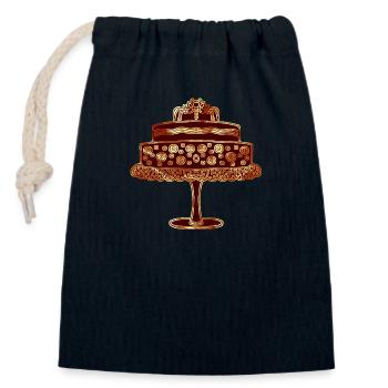 Kuchen - Verschließbarer Geschenkbeutel aus Baumwolle (14x20cm) - Navy - Vorne