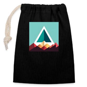 abstract triangle - Closable cotton gift bag (14x20cm) - black - Front