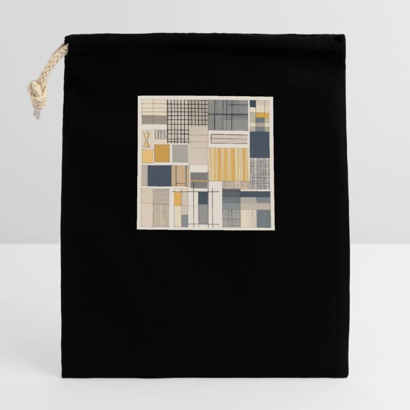Minimalist Pattern Design Inspired by Tranquility Closable cotton gift bag (14x20cm)