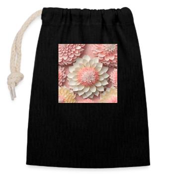Amazing Flowers - Closable cotton gift bag (14x20cm) - black - Front