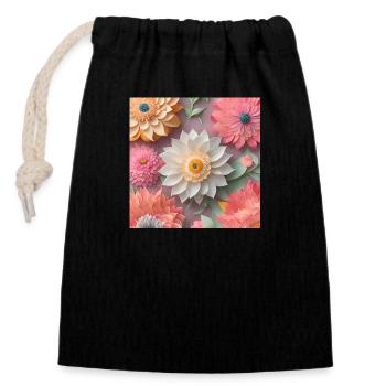 Amazing Flowers - Closable cotton gift bag (14x20cm) - black - Front