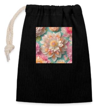 Amazing Flowers - Closable cotton gift bag (14x20cm) - black - Front