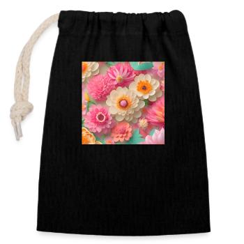 Amazing Flowers - Closable cotton gift bag (14x20cm) - black - Front