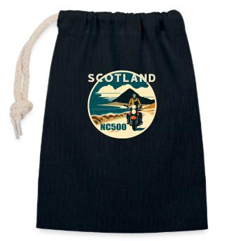 scotland nc500 north - Closable cotton gift bag (14x20cm) - navy - Front