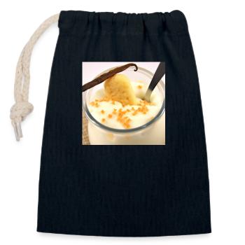 Juiciness dessert pudding in vanilla sauce - Closable cotton gift bag (14x20cm) - navy - Front