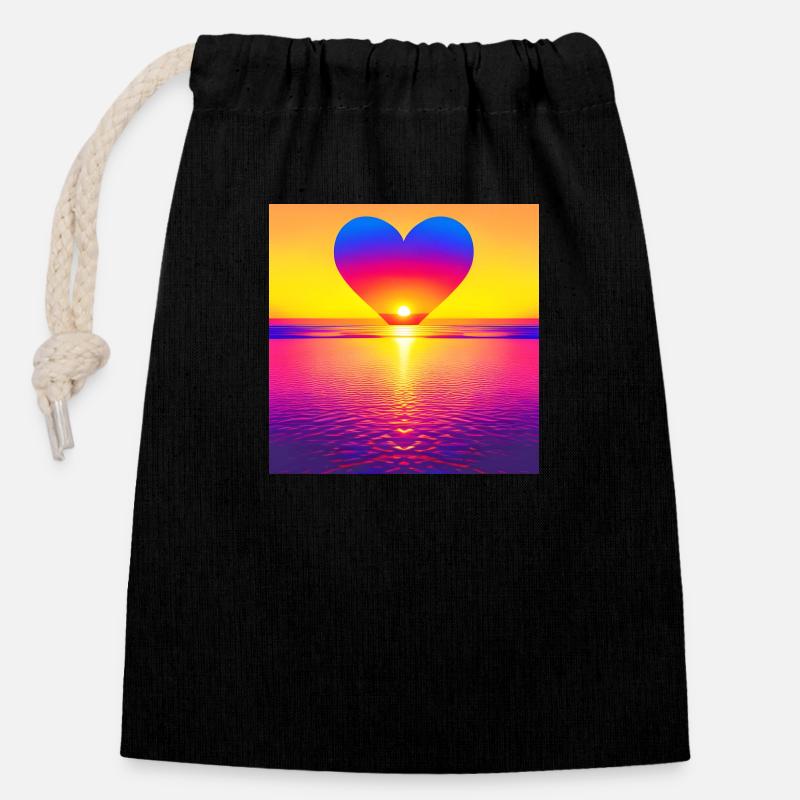 Tu es mon amour - Sac cadeau en coton avec cordon (14 x 20 cm) - noir