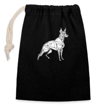 Strichzeichnungen Hund weißer Hintergrund - Verschließbarer Geschenkbeutel aus Baumwolle (14x20cm) - Schwarz - Vorne