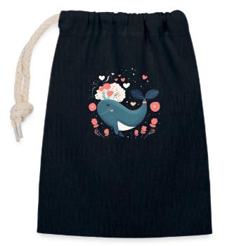 Wal7 - Verschließbarer Geschenkbeutel aus Baumwolle (14x20cm) - Navy - Vorne