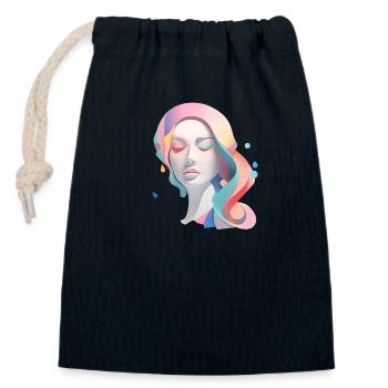 izup2u colored abstract woman - Closable cotton gift bag (14x20cm) - navy - Front