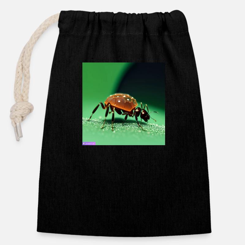 Collection de macros - Sac cadeau en coton avec cordon (14 x 20 cm) - noir