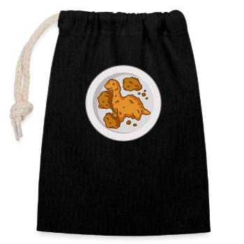 Littéralement une pépite de dinosaure, dino, dinosaure - Sac cadeau en coton avec cordon (14 x 20 cm) - noir - Devant