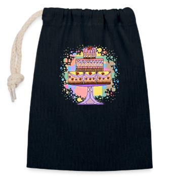 Cake - Closable cotton gift bag (14x20cm) - navy - Front