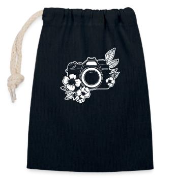 Photographe Photographie Caméra de photographie - Sac cadeau en coton avec cordon (14 x 20 cm) - bleu marine - Devant