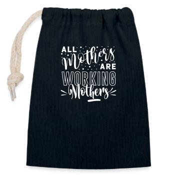 All Mothers are Working Mothers - Closable cotton gift bag (14x20cm) - navy - Front