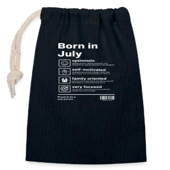 Born in July - Closable cotton gift bag (14x20cm) - navy - Front