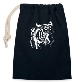 Tiger - Verschließbarer Geschenkbeutel aus Baumwolle (14x20cm) - Navy - Vorne