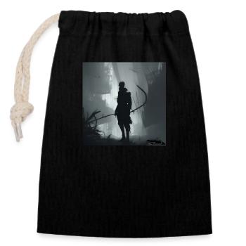 Dark side of the modern world 1 - Closable cotton gift bag (14x20cm) - black - Front