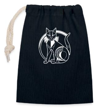 Katze Katzen Kätzchen Katzendame - Verschließbarer Geschenkbeutel aus Baumwolle (14x20cm) - Navy - Vorne
