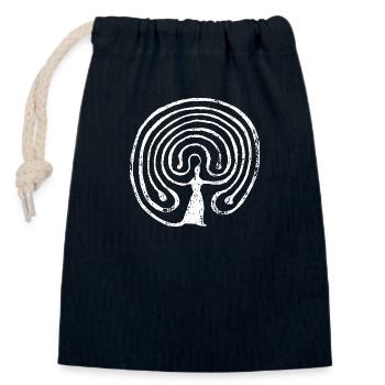 Labyrinth - Verschließbarer Geschenkbeutel aus Baumwolle (14x20cm) - Navy - Vorne