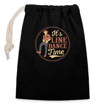 C’est l’heure de la danse en ligne Musique country western - Sac cadeau en coton avec cordon (14 x 20 cm) - noir - Devant