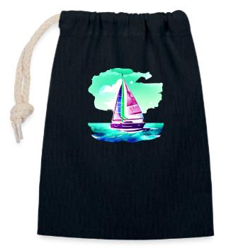 Sailor Sailing Ship Sailing Sailing Sailing Sail: - Sac cadeau en coton avec cordon (14 x 20 cm) - bleu marine - Devant