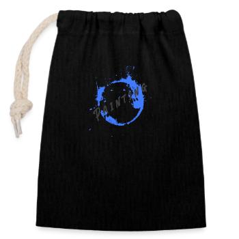 Logo sportswear - Sac cadeau en coton avec cordon (14 x 20 cm) - noir - Devant