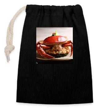 a crab-minded citizen - Closable cotton gift bag (14x20cm) - black - Front