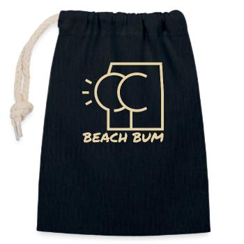 Strand-Hintern - Verschließbarer Geschenkbeutel aus Baumwolle (14x20cm) - Navy - Vorne