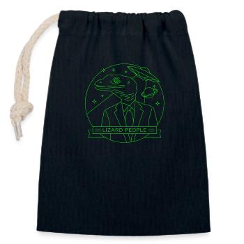lizard people - Closable cotton gift bag (14x20cm) - navy - Front