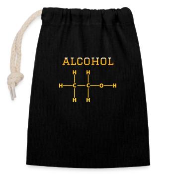 Alcohol Molecule - Closable cotton gift bag (14x20cm) - black - Front