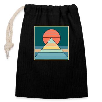Retro Sunrise - Closable cotton gift bag (14x20cm) - black - Front