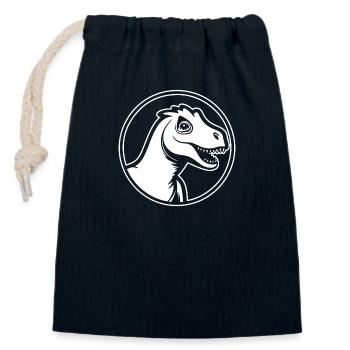 Dino Dinosaurier Dinosaurs Paläontologie - Verschließbarer Geschenkbeutel aus Baumwolle (14x20cm) - Navy - Vorne