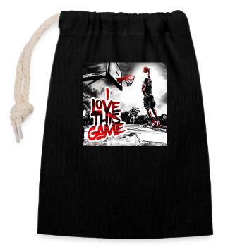 I Love This Game - Closable cotton gift bag (14x20cm) - black - Front