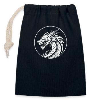Drache Drachen Fantasie Mythologie - Verschließbarer Geschenkbeutel aus Baumwolle (14x20cm) - Navy - Vorne