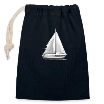 Voile, Voile, Voilier, Marin, Voilier - Sac cadeau en coton avec cordon (14 x 20 cm) - bleu marine - Devant