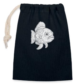 Pêche au poisson Pêche en mer - Sac cadeau en coton avec cordon (14 x 20 cm) - bleu marine - Devant