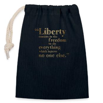 Human Rights - Closable cotton gift bag (14x20cm) - navy - Front
