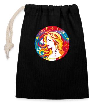 Signe de la vierge 1 - Sac cadeau en coton avec cordon (14 x 20 cm) - noir - Devant