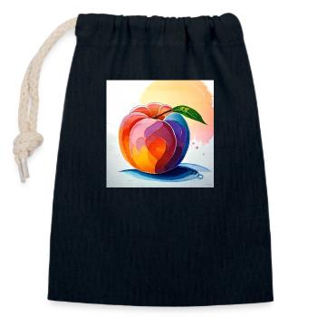 Zarte Versuchung: Ein Pfirsichtraum - Verschließbarer Geschenkbeutel aus Baumwolle (14x20cm) - Navy - Vorne
