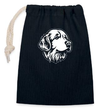 Golden Retriever - Closable cotton gift bag (14x20cm) - navy - Front