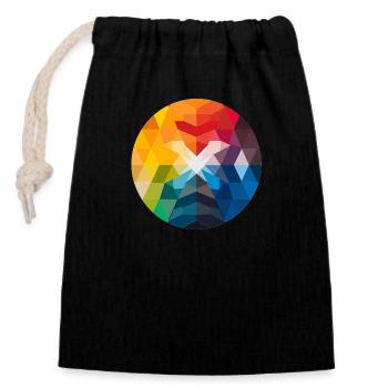 Sublimé Prisma - Closable cotton gift bag (14x20cm) - black - Front