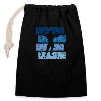 Bodybuilding gift Vintage - Closable cotton gift bag (14x20cm) - black - Front