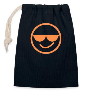 sourire cool - Sac cadeau en coton avec cordon (14 x 20 cm) - bleu marine - Devant