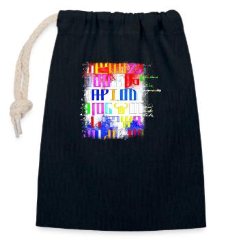 Glagoljica croatia hrvatska kroatia hrv font - Closable cotton gift bag (14x20cm) - navy - Front