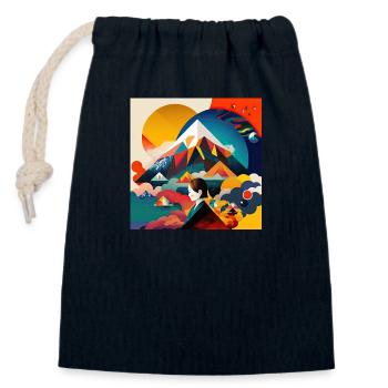 The Bauhaus Legacy - Closable cotton gift bag (14x20cm) - navy - Front